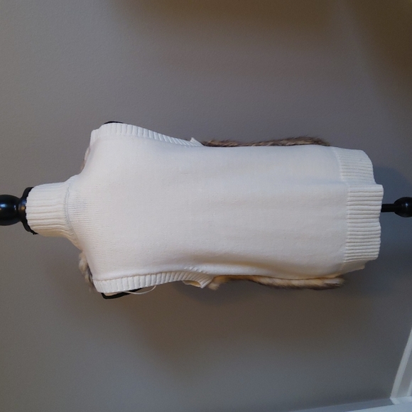 Michael Kors Fur Sweater Brass Snap Vest - Picture 3 of 7